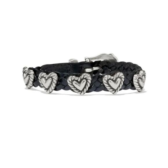 Brighton BANDITS Roped Heart Braid Bandit Bracelet STYLE 07475A Black - Picture 1 of 15